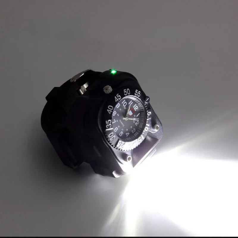 LED Flashlight Watch With Compass