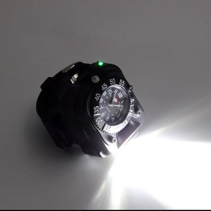 LED Flashlight Watch With Compass