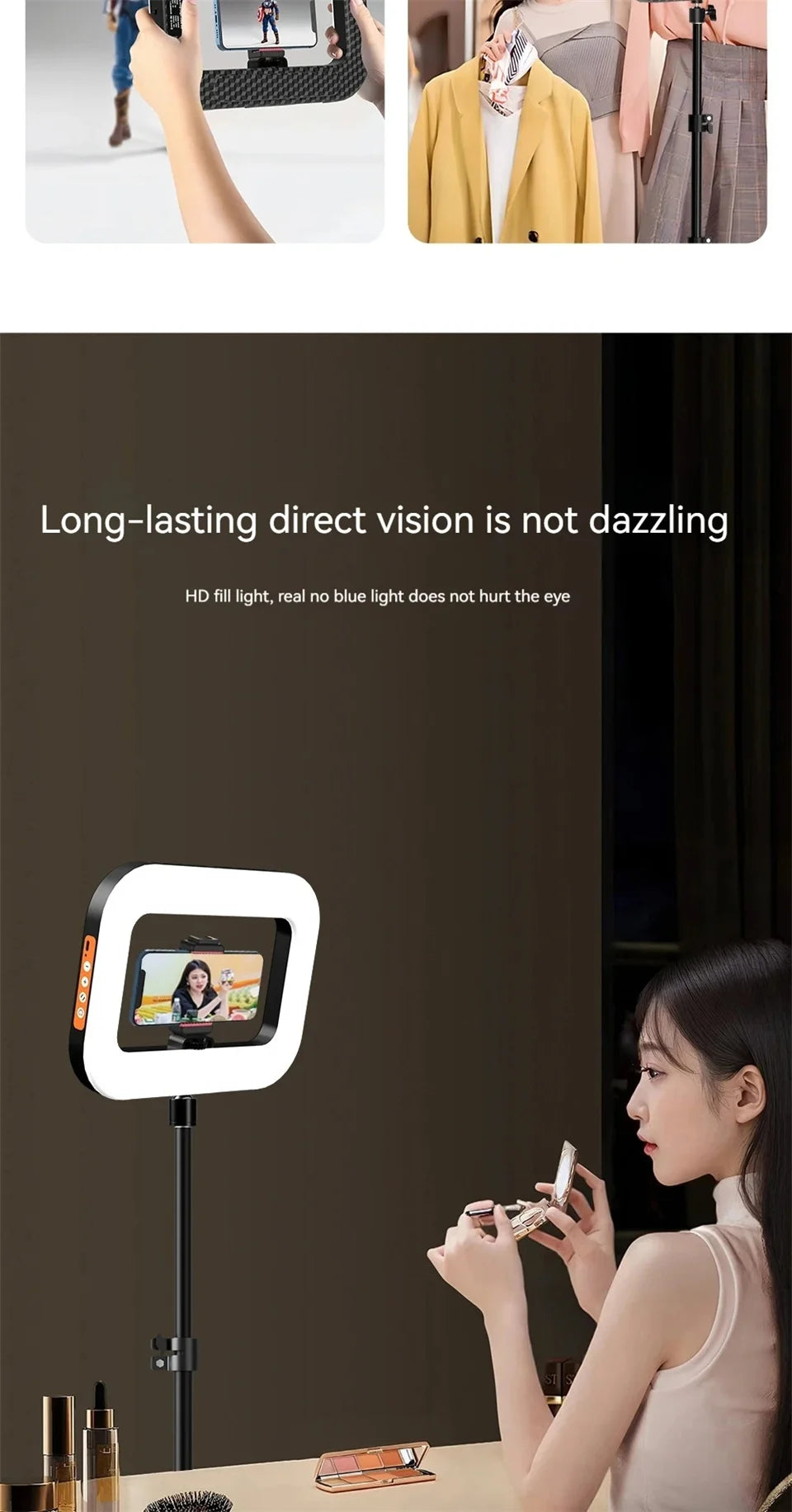 Handheld Ring LED Rechargeable Selfie Fill Light
