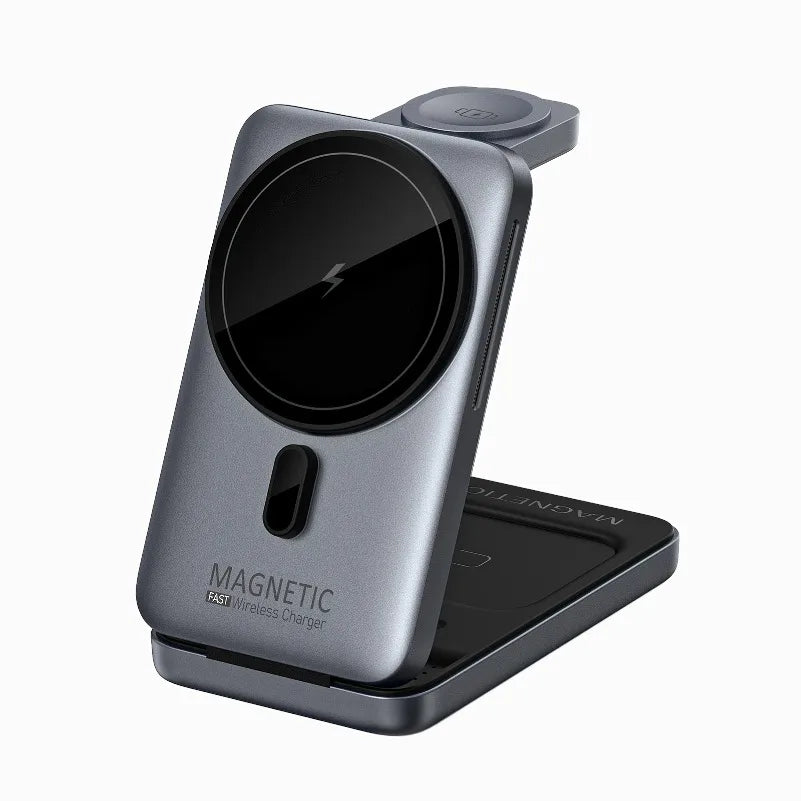 3-in-1 Magnetic Wireless Charger Stand for iPhone 12-17 Apple Watch Airpods
