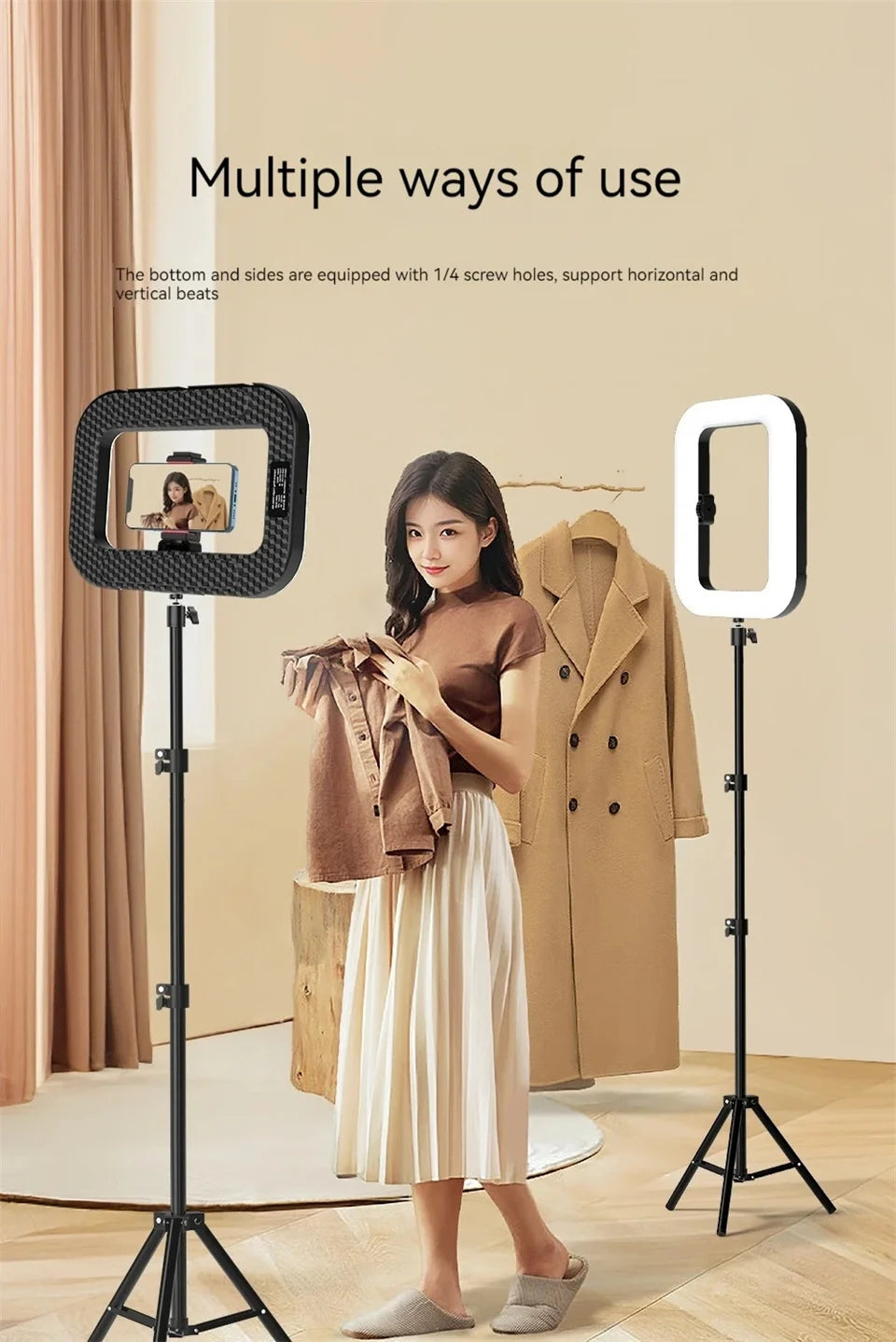 Handheld Ring LED Rechargeable Selfie Fill Light
