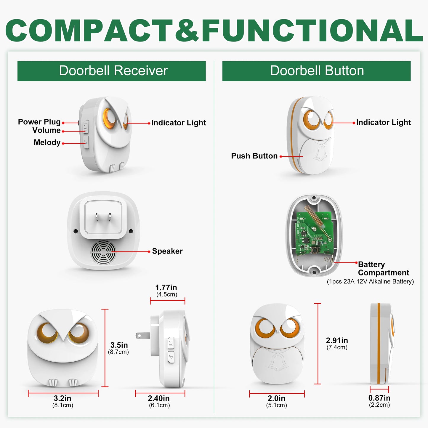Wireless Owl Doorbell Chime