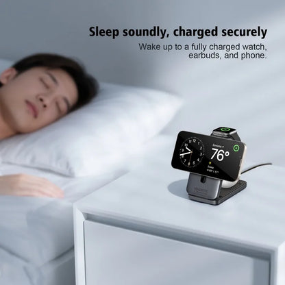 3-in-1 Magnetic Wireless Charger Stand for iPhone 12-17 Apple Watch Airpods